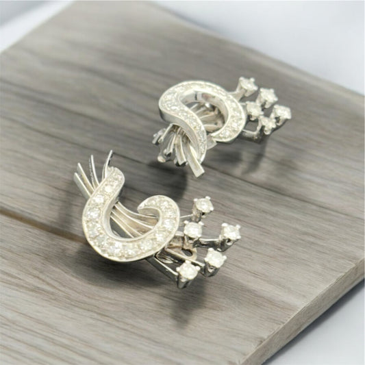 White Gold and Diamond Ear Clips