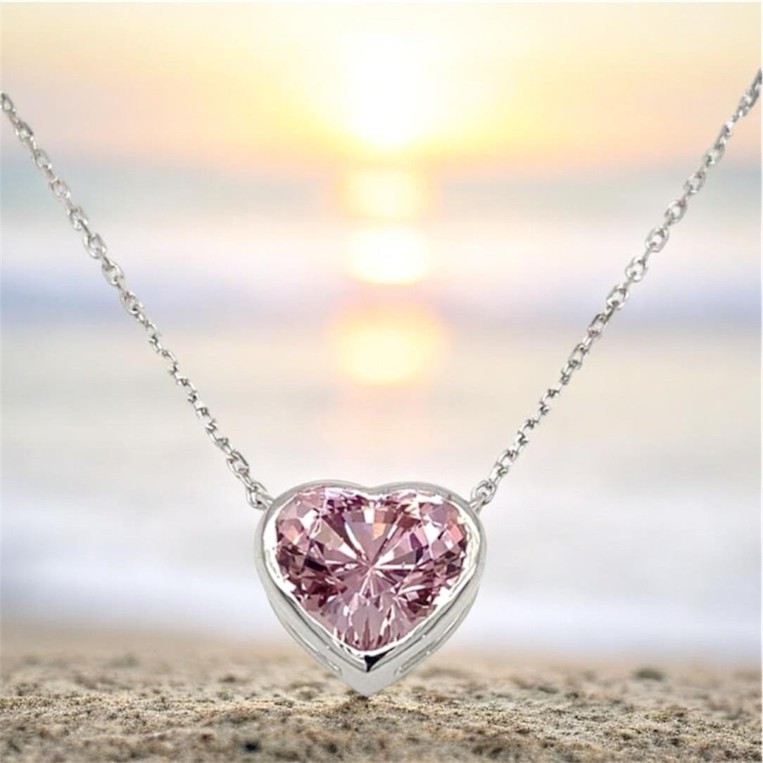 Natural Beautiful Pale Pink Heart Pendant