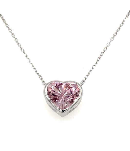 Natural Beautiful Pale Pink Heart Pendant