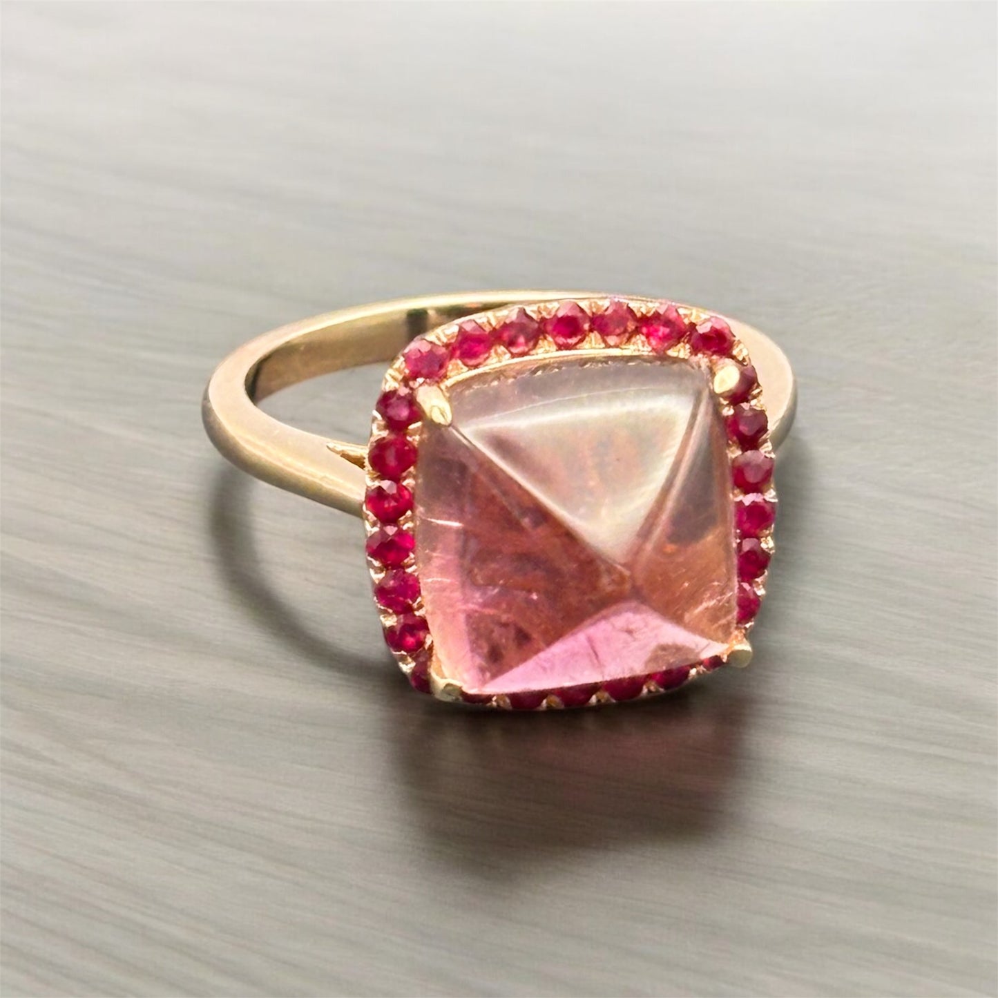 Unique sugarloaf tourmaline ring