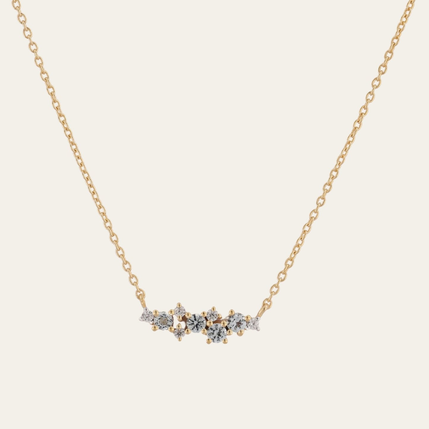 Gold Cluster Gemstone Necklace - Elara